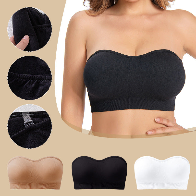 Womens Strapless Seamless Bandeau Bra
